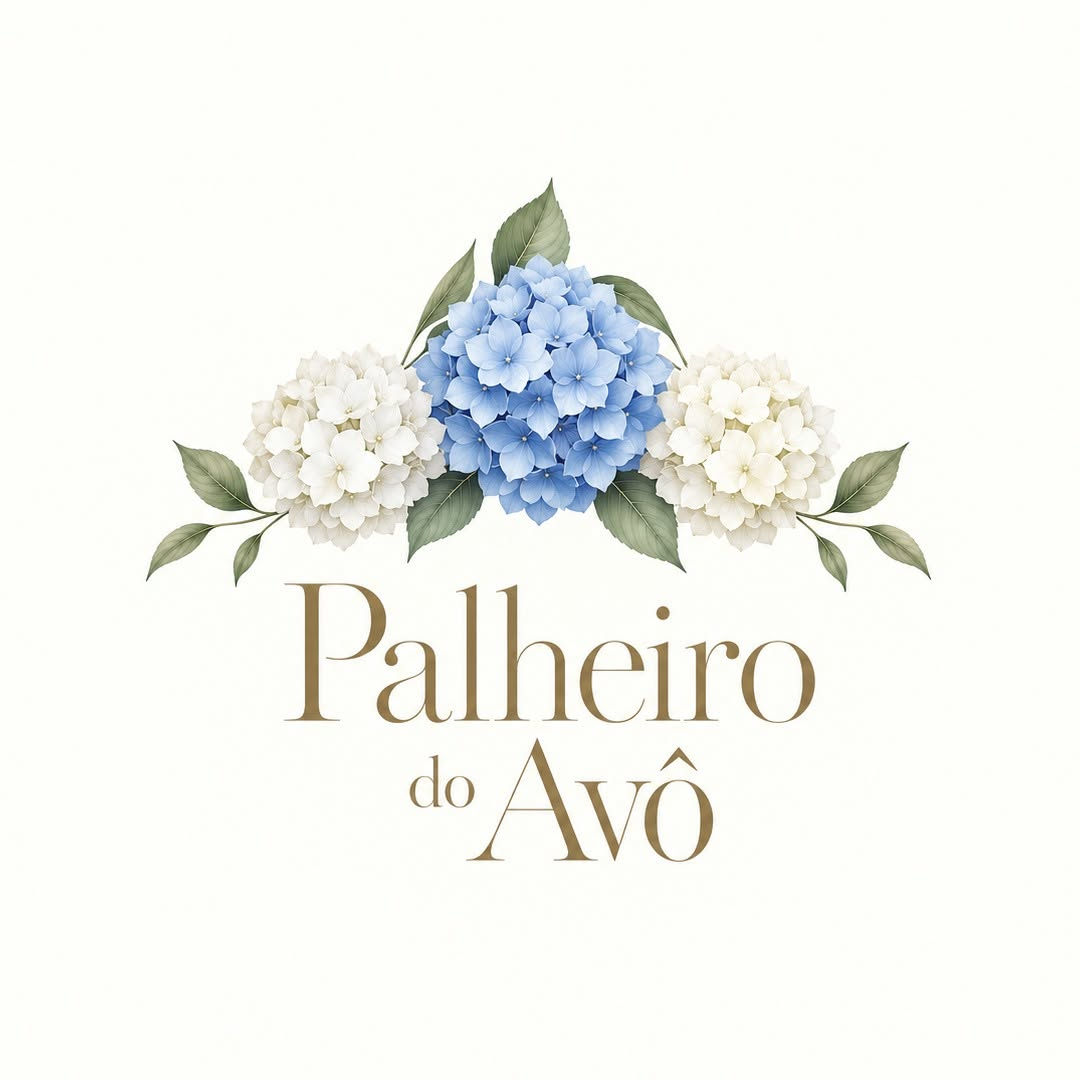 Palheiro do Avô, logótipo com hortênsias azuis e brancas